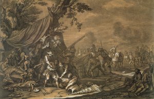 Military Surgeon of the Battlefield during the Spanish War of Succession, engraved by Christian Rugendas