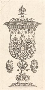 Goblet with Two Masques on Lid by Georg Wechter I