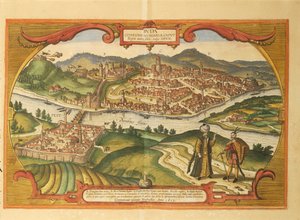 Budapest from Civitates Orbis Terrarum by Georg Braun and Hogenberg Franz