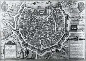 City Map of Milan, 1572 by Georg Braun and Hogenberg Franz