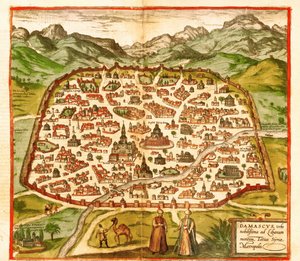 Damascus, Syria by Georg and Hogenberg Franz (1535 90) Braun