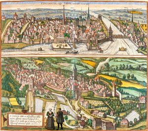 Konstanz, St. Gallen, Germany, Switzerland by Georg and Hogenberg Franz (1535 90) Braun