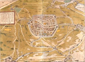 Leyden, Holland by Georg and Hogenberg Franz (1535 90) Braun