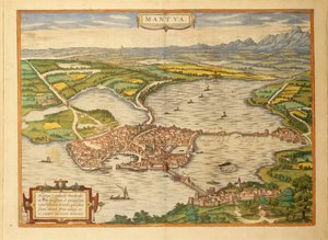 Map of Mantua from Civitates Orbis Terrarum by Georg Braun by Georg Braun and Hogenberg Franz