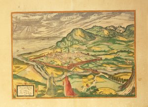 Map of Pesaro from Civitates Orbis Terrarum by Georg Braun and Hogenberg Franz