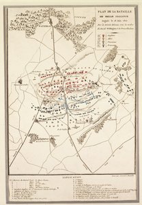 Map of the Battle of Waterloo by Georg Braun and Hogenberg Franz