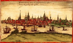 Rostock, Germany by Georg and Hogenberg Franz (1535 90) Braun