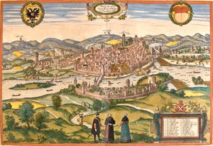 Schwäbisch Hall, Germany by Georg and Hogenberg Franz (1535 90) Braun