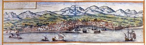 View of Palermo in Sicily. Atlas of Braun & Hogenberg by Georg Braun and Hogenberg Franz