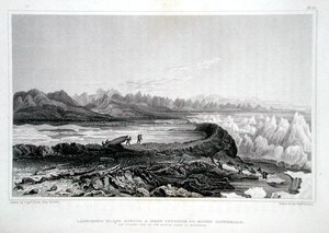 Launching Boats across a Reef opposite to Mount Conybeare by George (after) Back