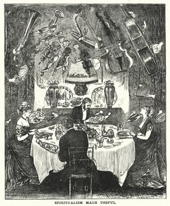 Punch cartoon: Spiritualism Made Useful by George (after) Du Maurier