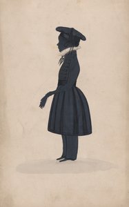 Silhouette of an unknown young boy, full length to the left by George Angelo Crowhurst