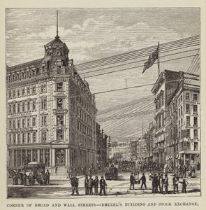 Corner of Broad and Wall Streets, Drexels Building and Stock Exchange by George Augustus Sala