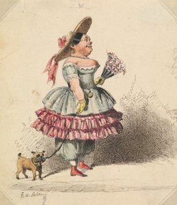 Grotesque Maiden with Dog