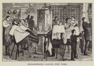 Hair-Dressing Saloon, New York by George Augustus Sala