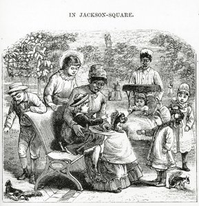 In Jackson Square, New Orleans, illustration from 