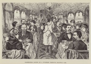 Passengers Dining in a Pullman Parlour Railway Car by George Augustus Sala