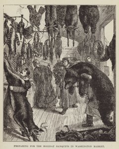 Preparing for the Holiday Banquets in Washington Market by George Augustus Sala