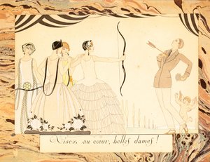 Aim for the Heart, Beautiful Ladies! From The Happiness of the Day or, The Graces in Fashion by George Barbier