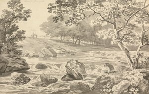 River with Angler by George Barret