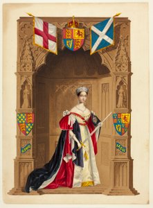 Her Majesty Queen Victoria, also called Queen Victoria as Sovereign of the Order of the Garter by George Baxter