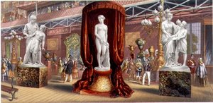 Sculptures - Interior View of the Great Exhibition by George Baxter