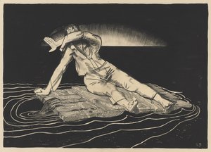 On a Raft by George Bellows