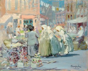 Spring Morning, Houston and Division Streets, New York by George Benjamin Luks