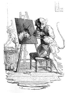 An Ape Painting an Ass