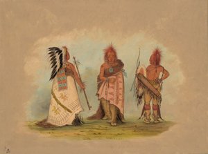 A Pawnee Chief with Two Warriors