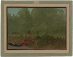 A Yahua Village by George Catlin