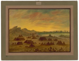 An Apache Village by George Catlin