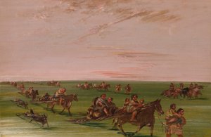 Band of Sioux Moving Camp by George Catlin