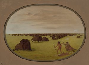 Catlin and Indian Attacking Buffalo, 1861-1869