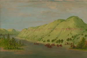 Father Hennepin Leaving the Mississippi to Join La Salle, May 8, 1680