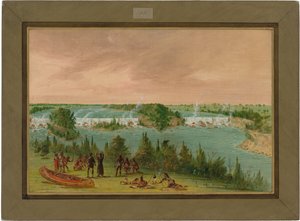 Father Hennepin and Companions at the Falls of St. Anthony, May 1, 1680 by George Catlin