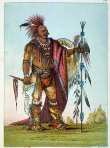 Indians of America: Portrait of a leader of the Saxons and Foxes tribe