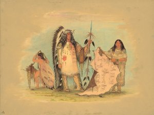 Mandan War Chief with His Favorite Wife