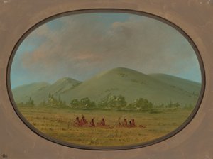 Nishnabotana Bluffs, Upper Missouri by George Catlin