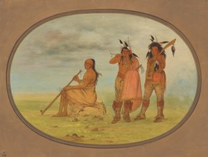 Old Menomonie Chief with Two Young Beaux