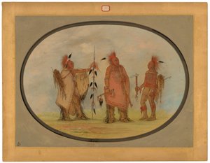 Osage Chief with Two Warriors