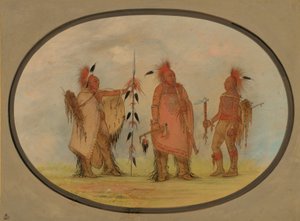 Osage Chief with Two Warriors