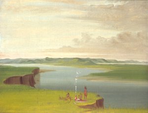Prairie Bluffs at Sunrise, near the Mouth of the Yellowstone River by George Catlin