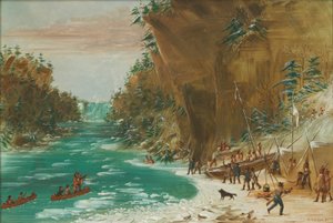 The Expedition Encamped below the Falls of Niagara. January 20, 1679, 1847-1848
