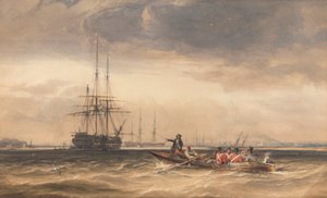 Soldiers Being Rowed Out to an Indiaman at Northfleet