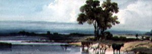 Lake with Cattle, China by George Chinnery