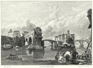Il Ponto Rotto, Rome by George Clarkson after Stanfield
