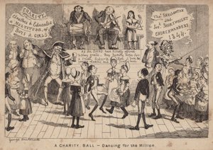 A Charity Ball - Dancing for the Million; Cartoon by George Cruikshank