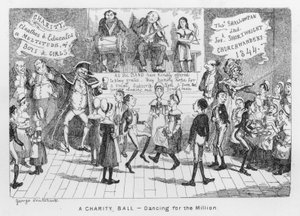 A Charity Ball, Dancing for the Million by George Cruikshank