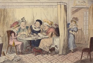 "A Curious Junto of Slandering Elves or Listeners Seldom Hear Good of Themselves" by George Cruikshank